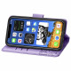 Koženkové pouzdro iPhone 12 Mini - světle fialové - Motýli 02