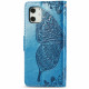 Koženkové pouzdro iPhone 12 Mini - modré - Motýli 02