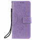 Koženkové pouzdro iPhone 12 Mini - fialové - Mandala 02