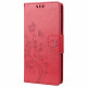 Pouzdro Xiaomi Redmi 10C - Motýli a květy 02 - tmavě růžové