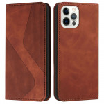 Koženkové pouzdro iPhone 12 - hnědé - Premium