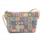 Malá korková kabelka přes rameno - Vícebarevná mozaika