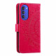 Pouzdro Motorola Moto G51 5G - tmavě růžové - Mandala 02