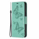 Pouzdro Xiaomi Redmi Note 12 Pro 5G - tyrkysové - Motýli