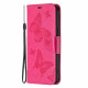 Pouzdro Xiaomi Redmi 12C - Motýli - tmavě růžové