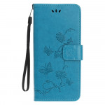 Pouzdro Motorola Moto G32 4G - Motýli a květy - modré