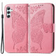 Pouzdro Galaxy A34 5G - Motýl - růžové