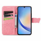 Pouzdro Galaxy A34 5G - Motýl - růžové