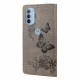 Pouzdro Motorola Moto G51 5G - šedé - Motýli a květy