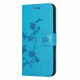 Pouzdro Xiaomi Redmi Note 12 5G - modré - Květy a motýli