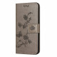 Pouzdro Xiaomi Redmi Note 12 5G - šedé - Květy a motýli