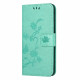 Pouzdro Xiaomi Redmi Note 12 5G - tyrkysové - Květy a motýli