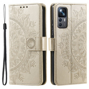 Pouzdro Xiaomi 12T / 12T Pro - zlaté - Mandala