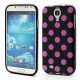 Pouzdro/Obal - Galaxy S4 i9500 - Černý s fialovými puntíky