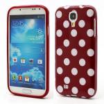 Pouzdro/Obal - Galaxy S4 i9500 - Červený s bílými puntíky