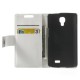 Koženkové pouzdro Wallet LG F70 - Bílé