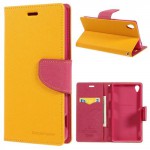 Pouzdro Fancy Diary - Xperia Z3 - žluté-fuchsia