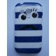 Sleva-Pouzdro/Obal  - Moustache s očima - modrý - Galaxy S3 Mini i8190