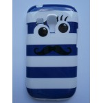 Sleva-Pouzdro/Obal  - Moustache s očima - modrý - Galaxy S3 Mini i8190