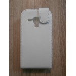Sleva-Koženkové pouzdro Flip - Bílé - Galaxy S3 Mini i8190