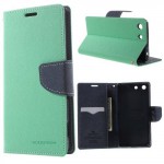 Pouzdro Fancy Diary Xperia M5 - tyrkysové-tmavě modré