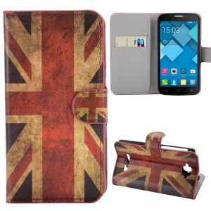 Koženkové pouzdro Wallet - One Touch Pop C7 - Union Jack