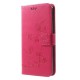 Koženkové pouzdro Huawei Mate 10 Lite - Květy - růžové
