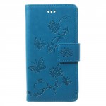 Koženkové pouzdro Xperia XZ1 Compact - Modré květy a motýli